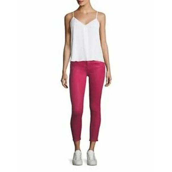 Revolve J Brand Coated Dizzy Pink Alana High Rise Crop Skinny Jeans - Picture 3 of 12